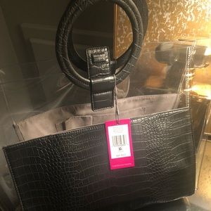 Vince Camuto half clear/crocodile skin handbag!